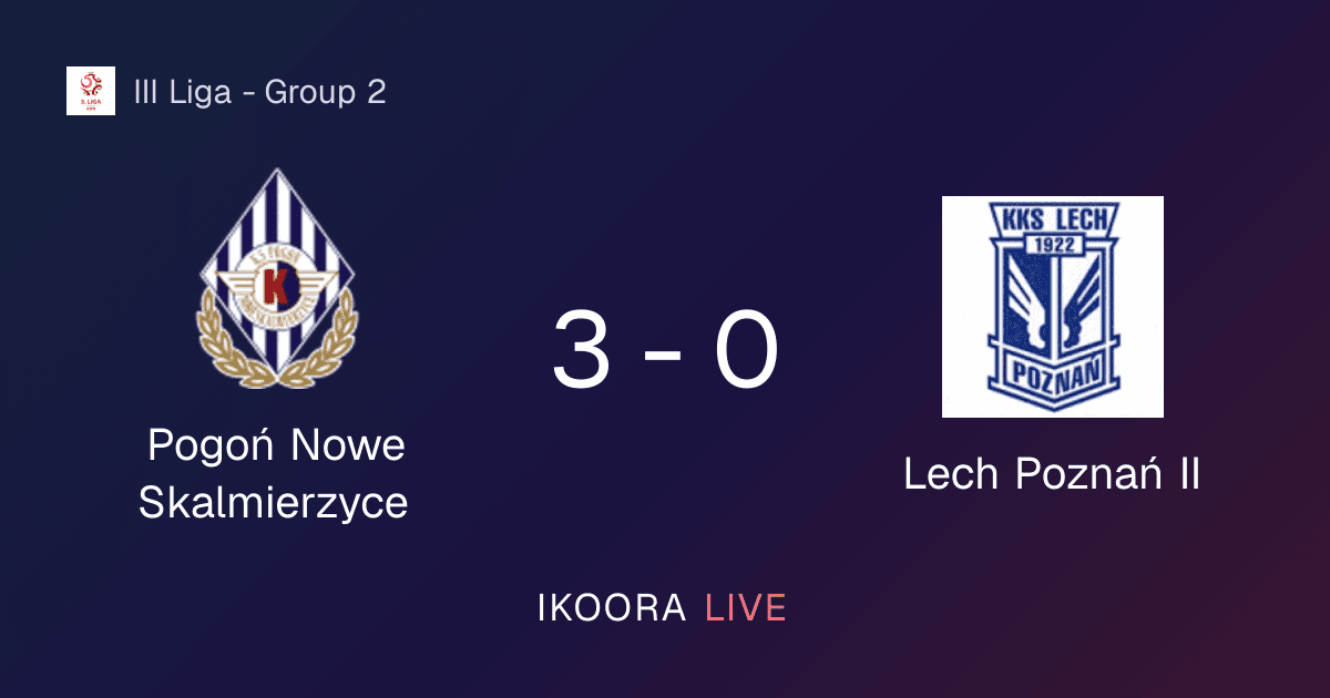 Match Report: Pogoń Nowe Skalmierzyce vs Lech Poznań II