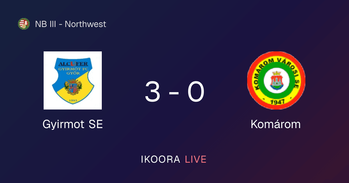 Match Report: Gyirmot SE vs Komárom