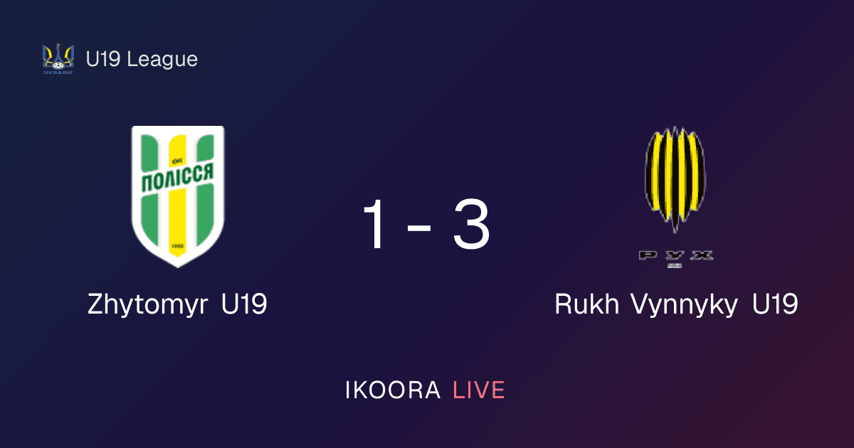 Match Report: Zhytomyr U19 vs Rukh Vynnyky U19