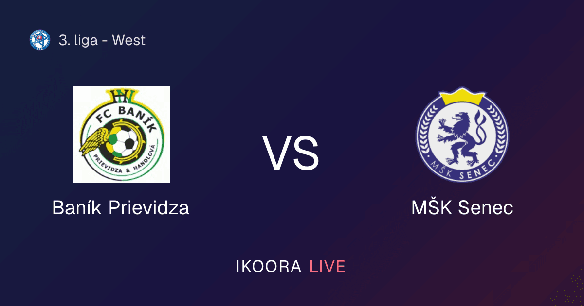 Live Preview: Baník Prievidza vs MŠK Senec
