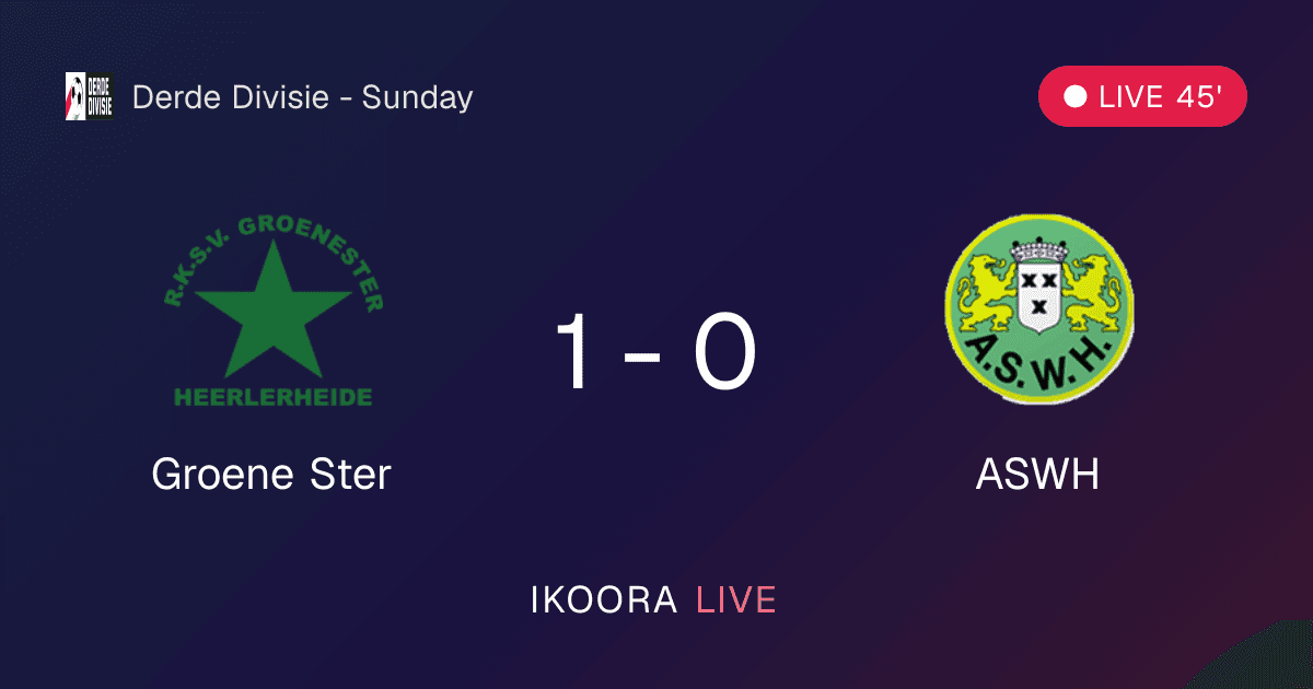 Live Preview: Groene Ster vs ASWH