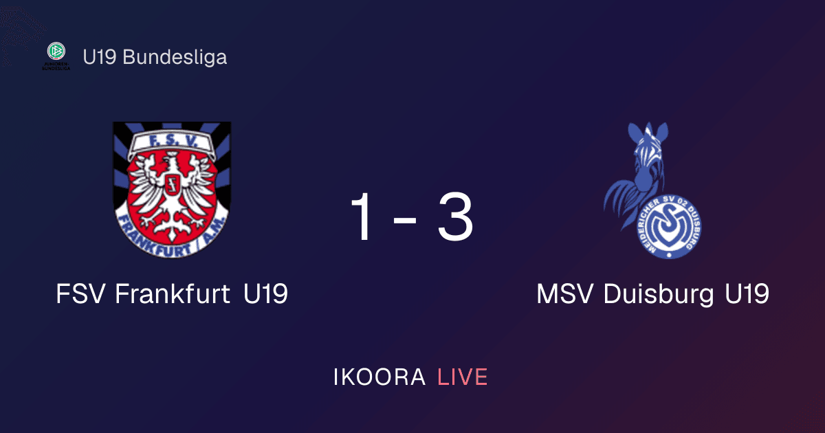 Match Report: FSV Frankfurt U19 vs MSV Duisburg U19