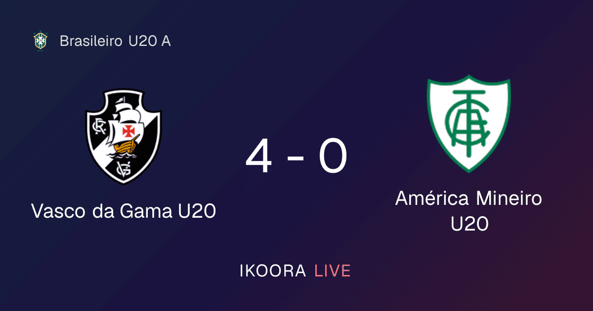 Match Report: Vasco da Gama U20 vs América Mineiro U20