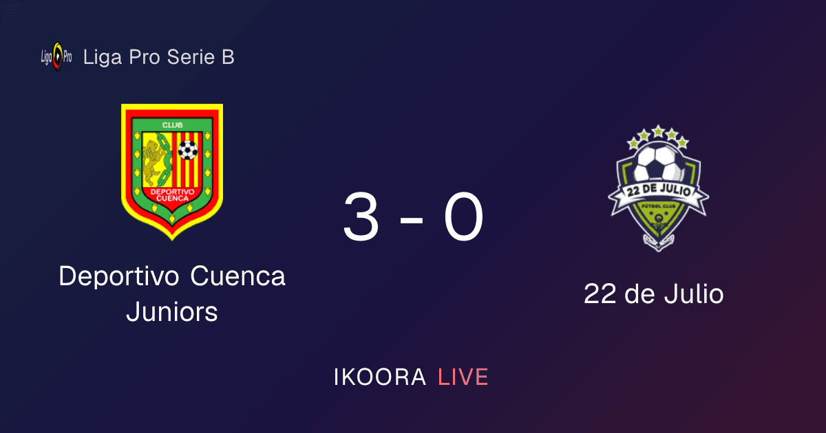 تقرير المباراة: Deportivo Cuenca Juniors ضد 22 de Julio