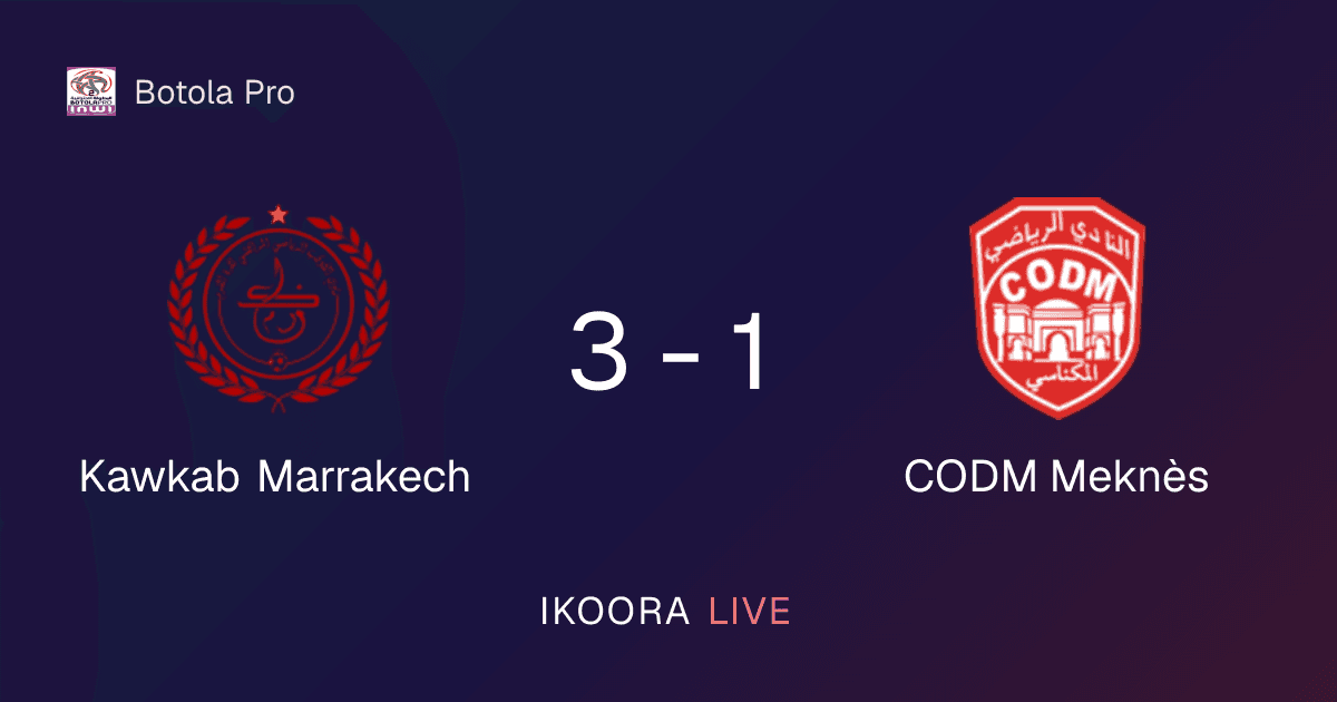 Match Report: Kawkab Marrakech vs CODM Meknès