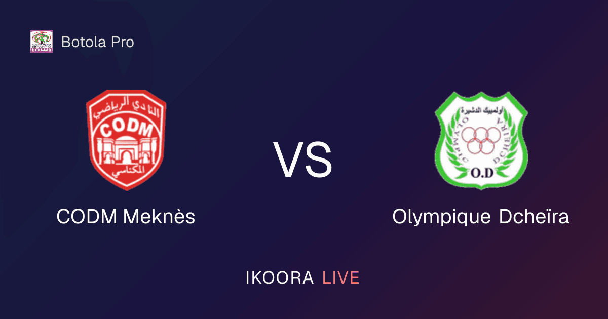 Live Preview: CODM Meknès vs Olympique Dcheïra